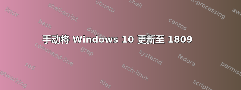 手动将 Windows 10 更新至 1809 