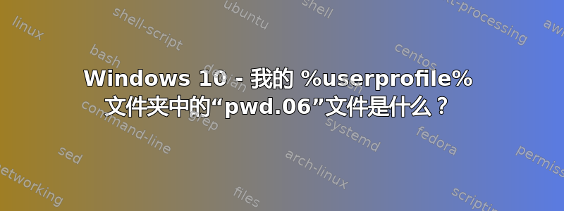 Windows 10 - 我的 %userprofile% 文件夹中的“pwd.06”文件是什么？