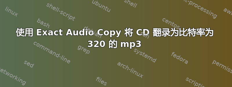 使用 Exact Audio Copy 将 CD 翻录为比特率为 320 的 mp3