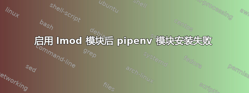 启用 lmod 模块后 pipenv 模块安装失败