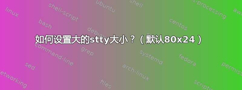 如何设置大的stty大小？（默认80x24）