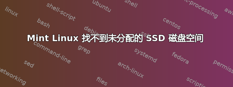 Mint Linux 找不到未分配的 SSD 磁盘空间