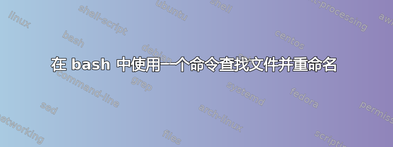 在 bash 中使用一个命令查找文件并重命名