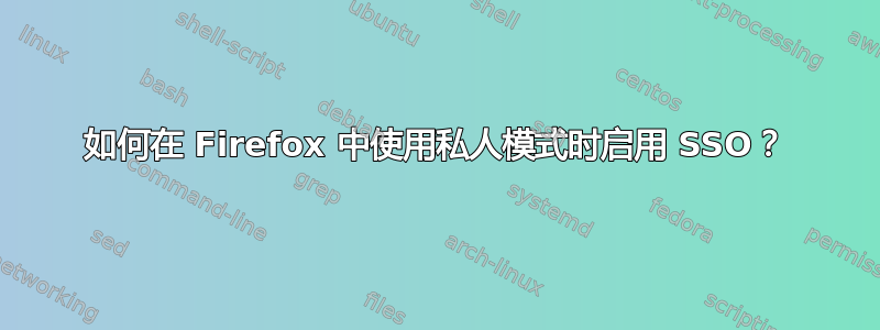 如何在 Firefox 中使用私人模式时启用 SSO？