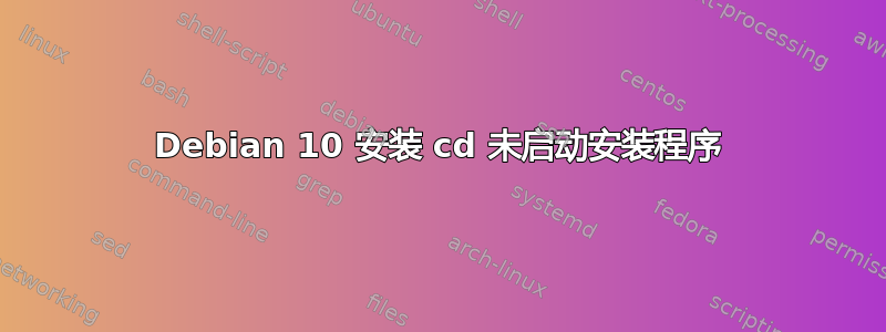 Debian 10 安装 cd 未启动安装程序