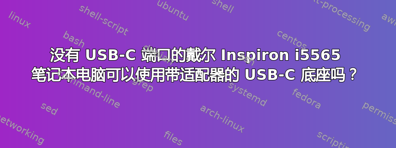 没有 USB-C 端口的戴尔 Inspiron i5565 笔记本电脑可以使用带适配器的 USB-C 底座吗？