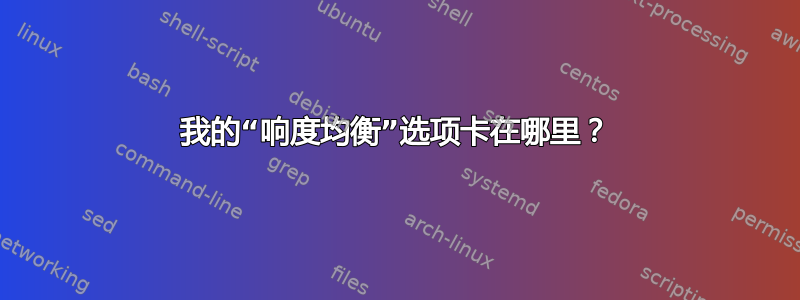 我的“响度均衡”选项卡在哪里？