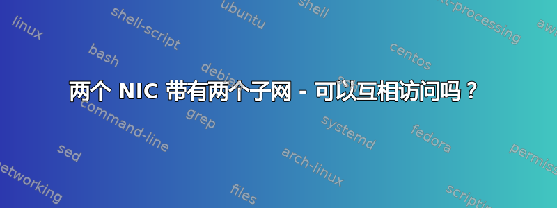 两个 NIC 带有两个子网 - 可以互相访问吗？