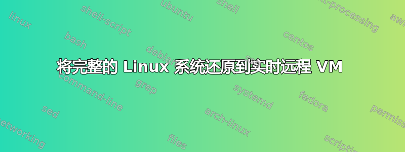 将完整的 Linux 系统还原到实时远程 VM