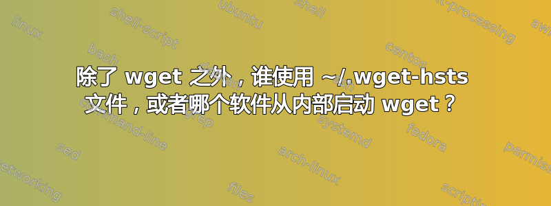 除了 wget 之外，谁使用 ~/.wget-hsts 文件，或者哪个软件从内部启动 wget？