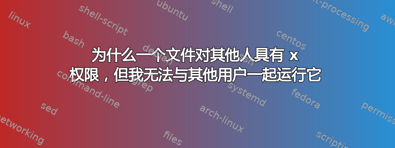 为什么一个文件对其他人具有 x 权限，但我无法与其他用户一起运行它