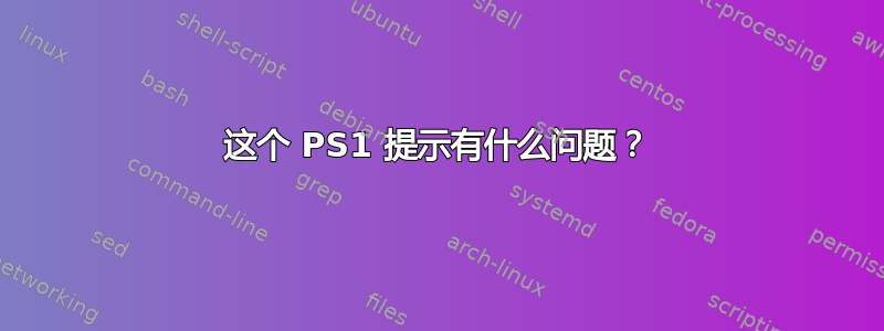 这个 PS1 提示有什么问题？