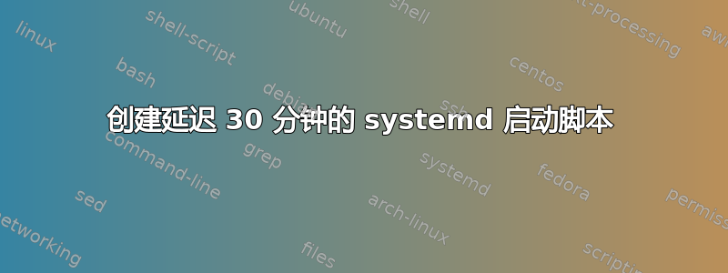 创建延迟 30 分钟的 systemd 启动脚本