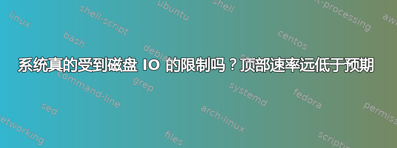 系统真的受到磁盘 IO 的限制吗？顶部速率远低于预期