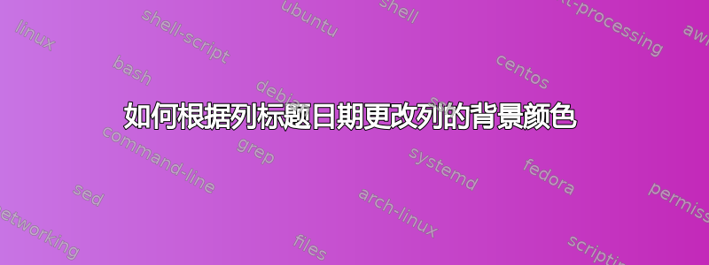 如何根据列标题日期更改列的背景颜色