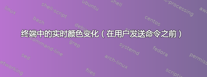 终端中的实时颜色变化（在用户发送命令之前）