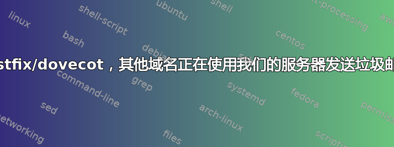 postfix/dovecot，其他域名正在使用我们的服务器发送垃圾邮件