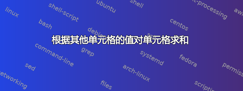 根据其他单元格的值对单元格求和