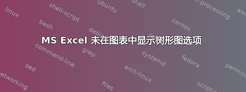 MS Excel 未在图表中显示树形图选项