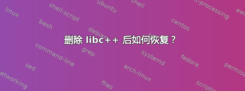 删除 libc++ 后如何恢复？