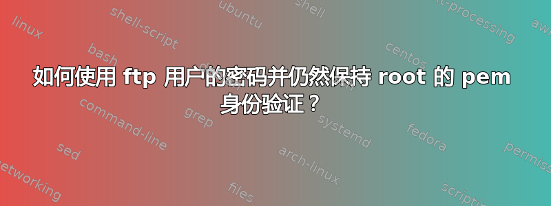 如何使用 ftp 用户的密码并仍然保持 root 的 pem 身份验证？