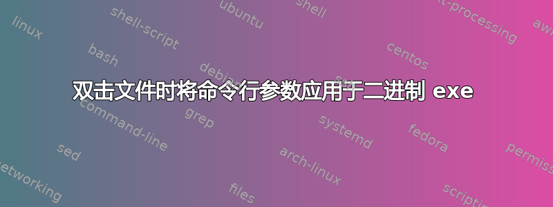 双击文件时将命令行参数应用于二进制 exe