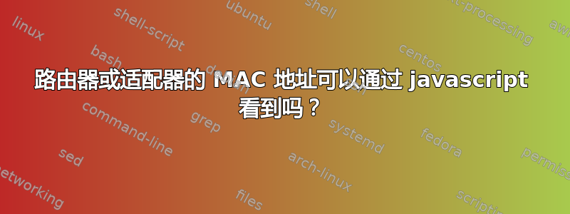 路由器或适配器的 MAC 地址可以通过 javascript 看到吗？