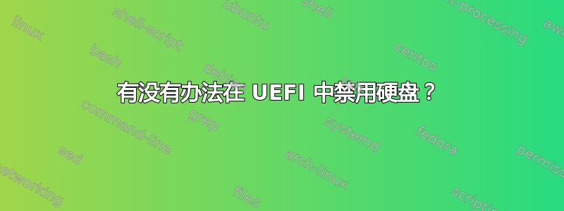 有没有办法在 UEFI 中禁用硬盘？