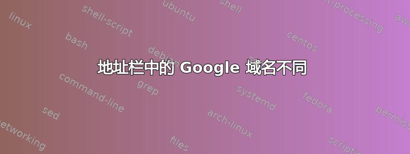 地址栏中的 Google 域名不同