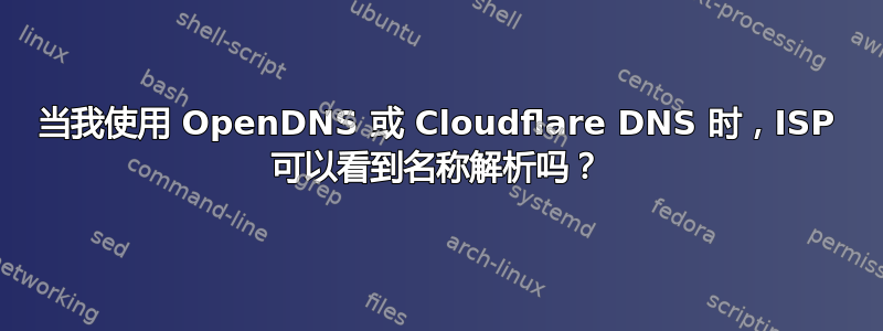 当我使用 OpenDNS 或 Cloudflare DNS 时，ISP 可以看到名称解析吗？