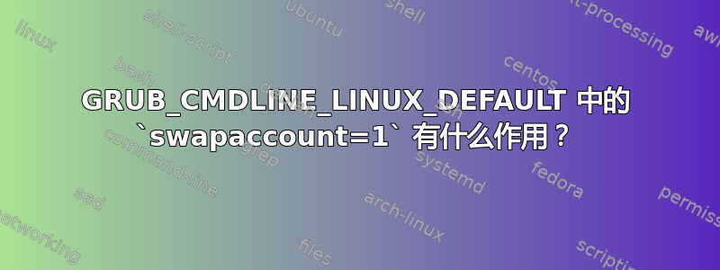 GRUB_CMDLINE_LINUX_DEFAULT 中的 `swapaccount=1` 有什么作用？