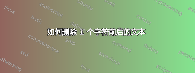 如何删除 1 个字符前后的文本