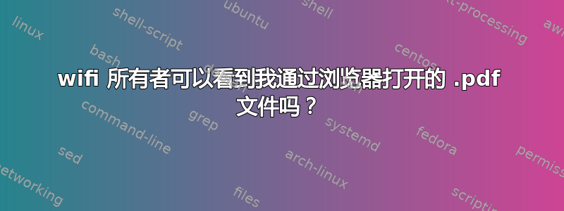 wifi 所有者可以看到我通过浏览器打开的 .pdf 文件吗？