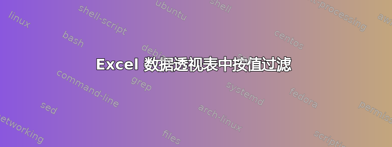 Excel 数据透视表中按值过滤