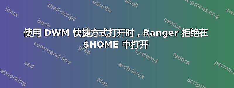 使用 DWM 快捷方式打开时，Ranger 拒绝在 $HOME 中打开