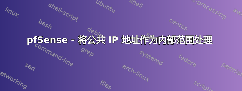 pfSense - 将公共 IP 地址作为内部范围处理