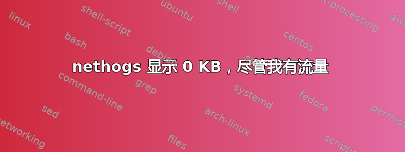 nethogs 显示 0 KB，尽管我有流量