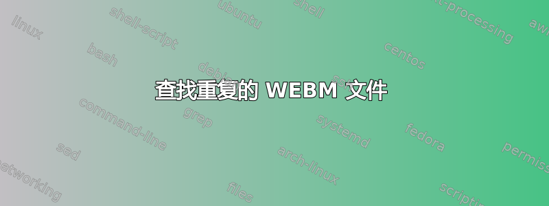 查找重复的 WEBM 文件
