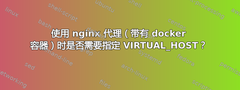 使用 nginx 代理（带有 docker 容器）时是否需要指定 VIRTUAL_HOST？