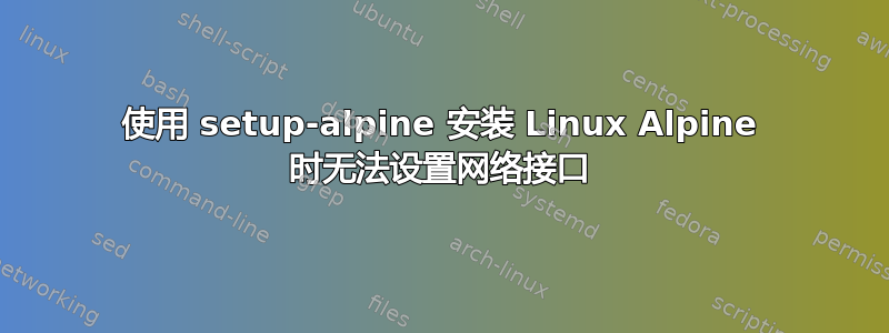 使用 setup-alpine 安装 Linux Alpine 时无法设置网络接口