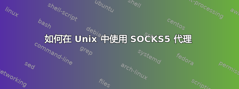 如何在 Unix 中使用 SOCKS5 代理