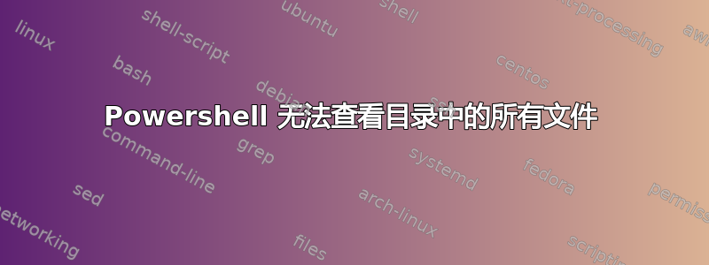 Powershell 无法查看目录中的所有文件