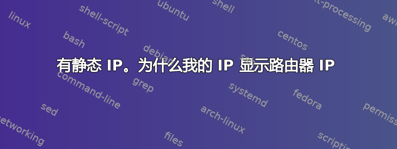 有静态 IP。为什么我的 IP 显示路由器 IP