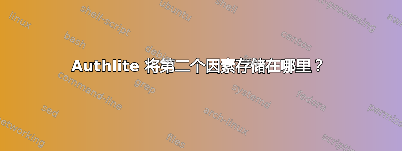 Authlite 将第二个因素存储在哪里？