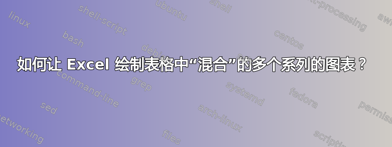 如何让 Excel 绘制表格中“混合”的多个系列的图表？