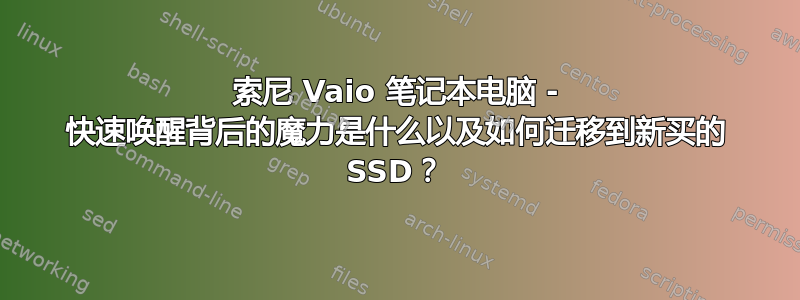 索尼 Vaio 笔记本电脑 - 快速唤醒背后的魔力是什么以及如何迁移到新买的 SSD？