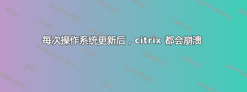 每次操作系统更新后，citrix 都会崩溃