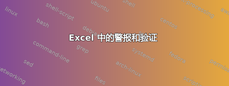 Excel 中的警报和验证