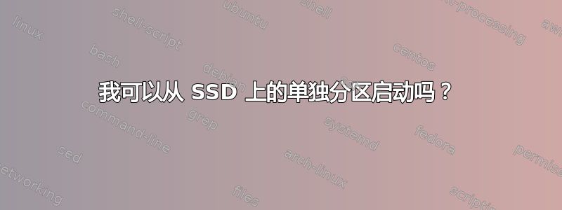 我可以从 SSD 上的单独分区启动吗？