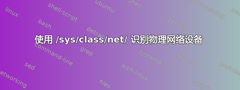 使用 /sys/class/net/ 识别物理网络设备